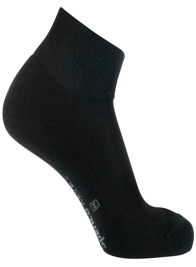 Spenco Medics Quarter-Length Diabetic Compression Socks, Black, Small - Image 1